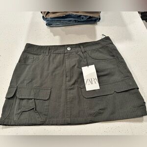 Zara Green Cargo Mini Skirt